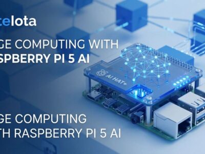 Raspberry Pi AI HAT+ 2 edge computing device with blue LED lights
