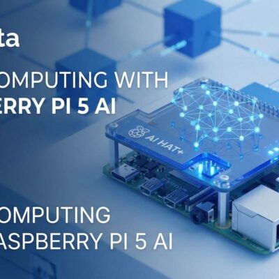 Raspberry Pi AI HAT+ 2 edge computing device with blue LED lights