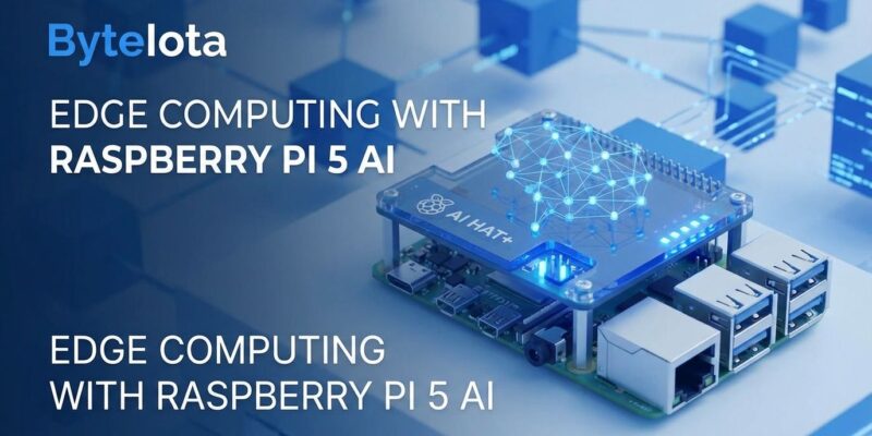 Raspberry Pi AI HAT+ 2 edge computing device with blue LED lights
