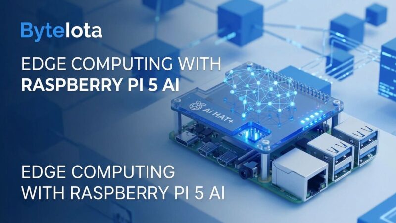 Raspberry Pi AI HAT+ 2 edge computing device with blue LED lights