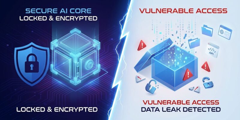 Claude Cowork security trade-off visualization showing secure vs vulnerable AI systems