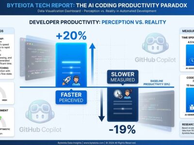 AI coding productivity perception gap visualization