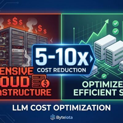 LLM cost optimization comparison showing expensive cloud infrastructure versus optimized setup with 5-10x cost reduction