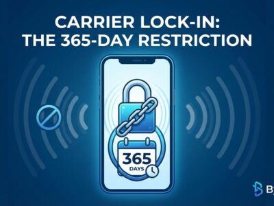 Smartphone with padlock icon representing Verizon 365-day phone unlock policy and carrier lock-in restrictions