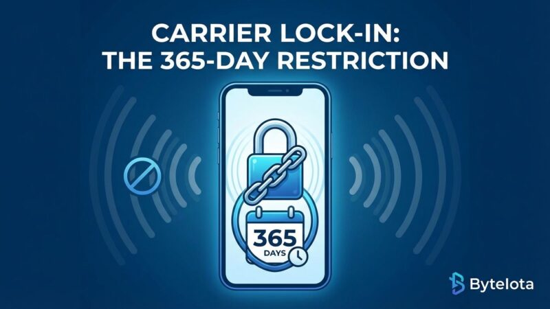 Smartphone with padlock icon representing Verizon 365-day phone unlock policy and carrier lock-in restrictions