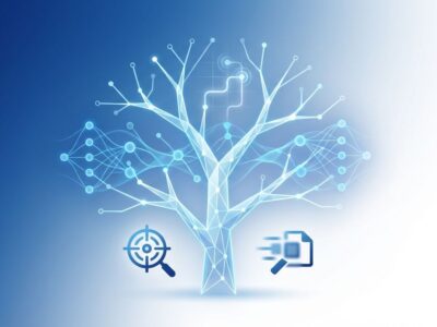 Illustration of vectorless RAG using hierarchical tree structure and LLM reasoning instead of vector embeddings
