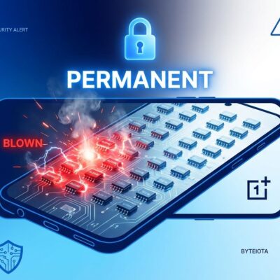 OnePlus smartphone with blown hardware e-fuses showing permanent anti-rollback security mechanism