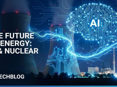 Nuclear power plant with AI technology overlay representing Meta energy infrastructure