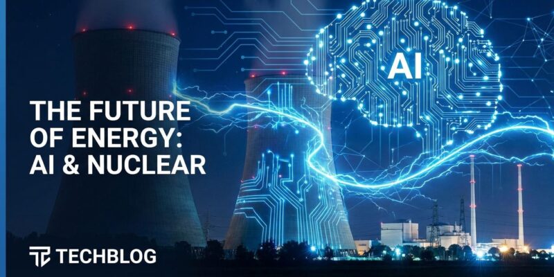 Nuclear power plant with AI technology overlay representing Meta energy infrastructure