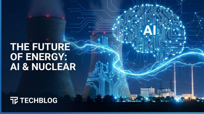 Nuclear power plant with AI technology overlay representing Meta energy infrastructure
