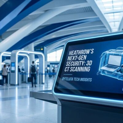 Heathrow Airport CT security scanner with 3D baggage imaging