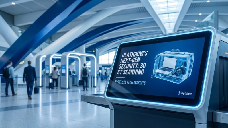 Heathrow Airport CT security scanner with 3D baggage imaging