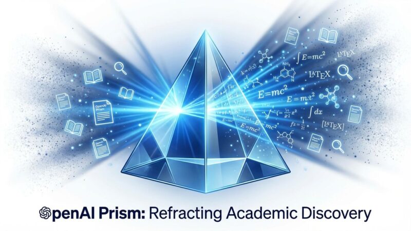 OpenAI Prism AI workspace for scientific research featuring GPT-5.2 and LaTeX integration