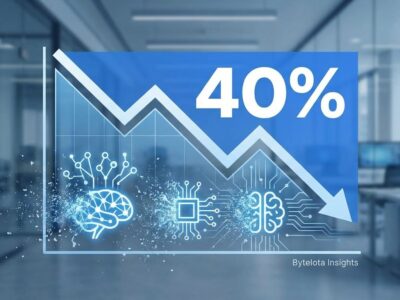Graph showing declining AI agent project success rates with 40% failure prediction
