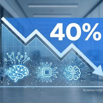 Graph showing declining AI agent project success rates with 40% failure prediction