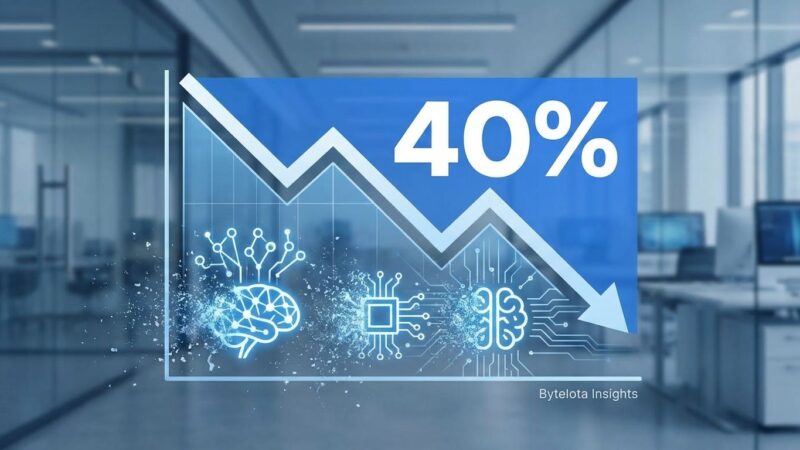 Graph showing declining AI agent project success rates with 40% failure prediction