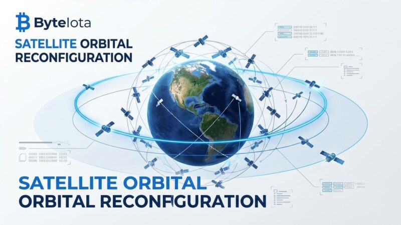 Satellite constellation network showing orbital altitude reconfiguration from 550km to 480km
