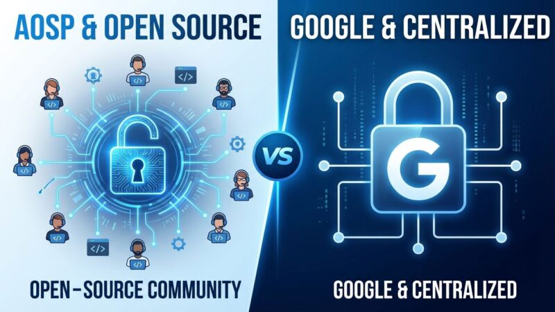 Android AOSP open source vs Google control illustration
