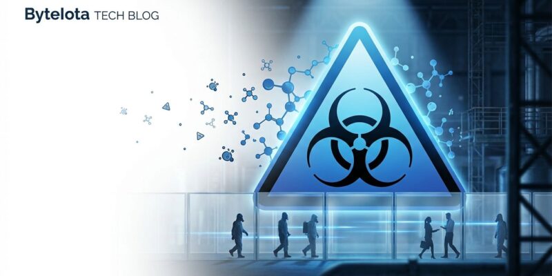 Industrial biohazard warning symbol representing SpaceX workplace safety violations and toxic chemical exposure at Redmond facility