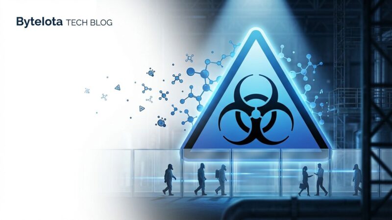 Industrial biohazard warning symbol representing SpaceX workplace safety violations and toxic chemical exposure at Redmond facility