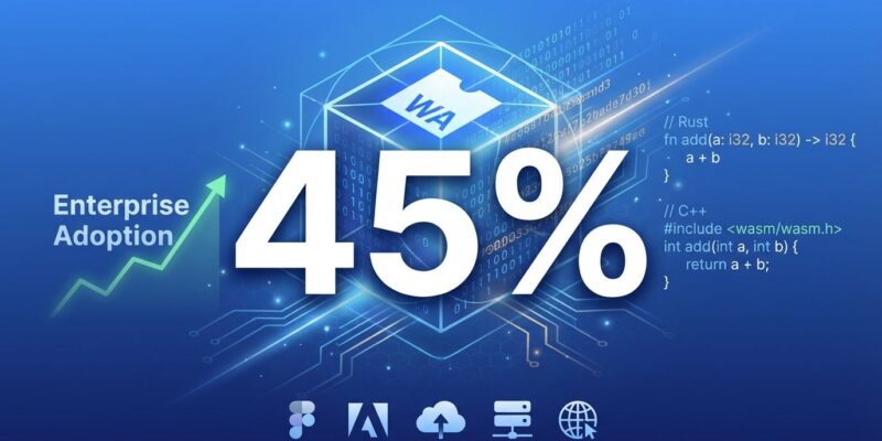 WebAssembly 45% performance gap visualization with enterprise adoption