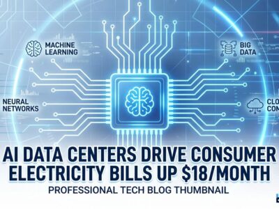 Featured image for AI Data Centers Drive Consumer Electricity Bills Up $18/Month in 2026