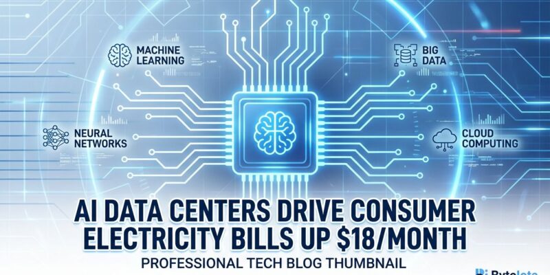 Featured image for AI Data Centers Drive Consumer Electricity Bills Up $18/Month in 2026