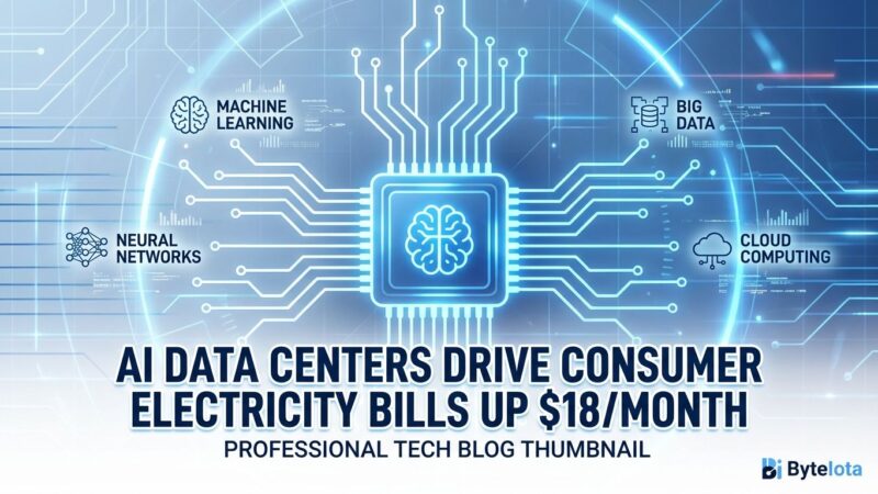 Featured image for AI Data Centers Drive Consumer Electricity Bills Up $18/Month in 2026