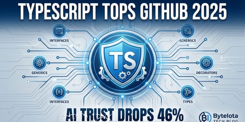 Featured image for TypeScript Tops GitHub 2025: AI Trust Drops 46%