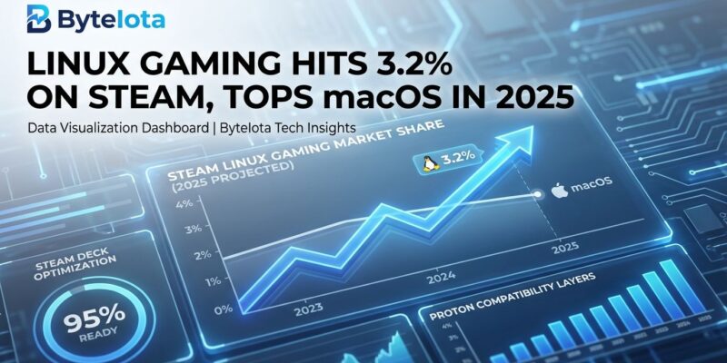 Featured image for Linux Gaming Hits 3.2% on Steam, Tops macOS in 2025