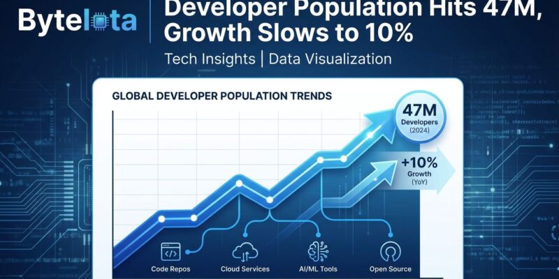 Featured image for Developer Population Hits 47M, Growth Slows to 10%