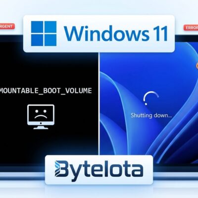 Windows 11 boot failure error screen showing UNMOUNTABLE_BOOT_VOLUME