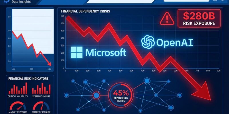 Microsoft OpenAI financial dependency data visualization showing at risk