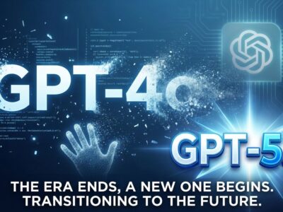 Conceptual visualization of GPT-4o dissolving into particles as GPT-5.2 emerges
