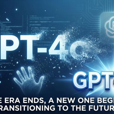 Conceptual visualization of GPT-4o dissolving into particles as GPT-5.2 emerges