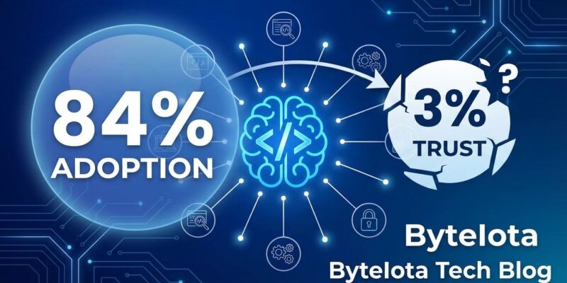 Featured image for AI Code Review Bubble: 84% Adoption Meets 3% Trust