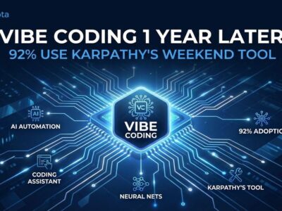 Featured image for Vibe Coding 1 Year Later: 92% Use Karpathy's Weekend Tool