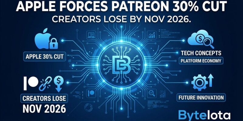 Featured image for Apple Forces Patreon 30% Cut: Creators Lose By Nov 2026
