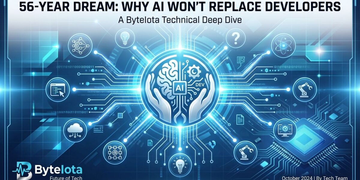 56-Year Dream: Why AI Won’t Replace Developers | byteiota