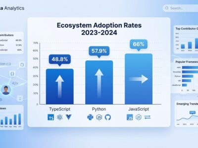Data visualization showing TypeScript Python and JavaScript adoption trends
