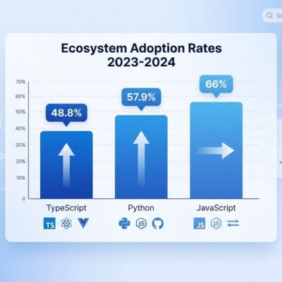 Data visualization showing TypeScript Python and JavaScript adoption trends