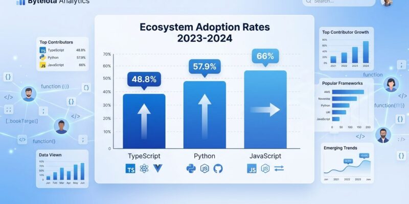 Data visualization showing TypeScript Python and JavaScript adoption trends