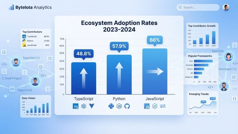Data visualization showing TypeScript Python and JavaScript adoption trends