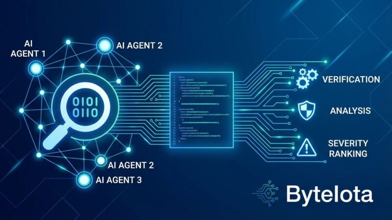 Multi-agent AI code review system illustration