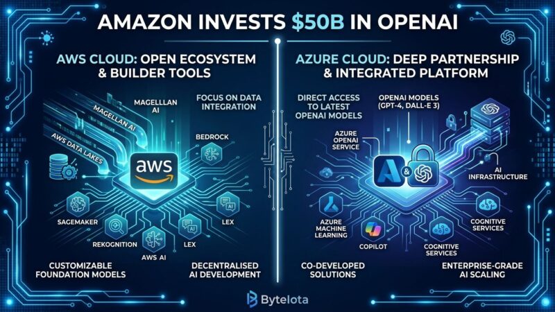 Featured image for Amazon Invests $50B in OpenAI: AWS vs Azure Cloud War