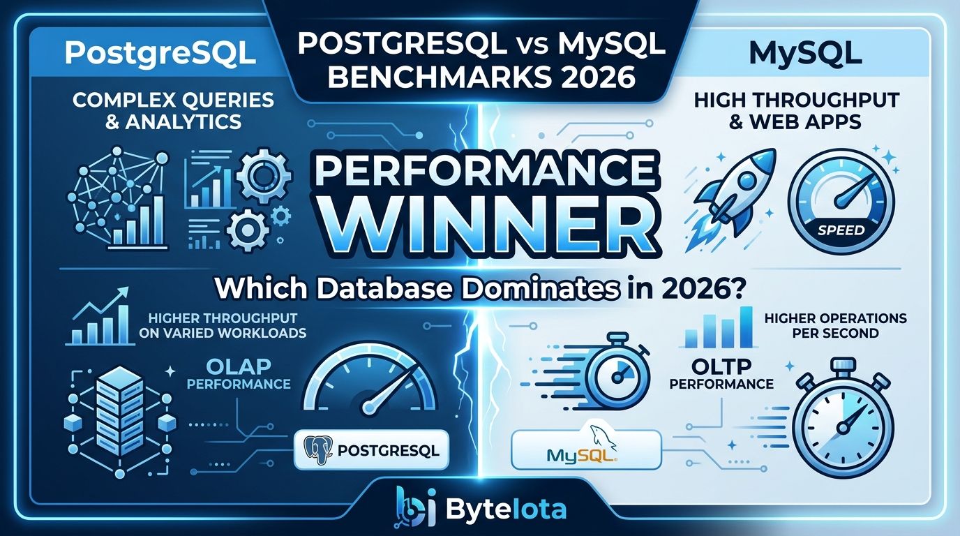 PostgreSQL vs MySQL Benchmarks 2026: Performance Winner | byteiota