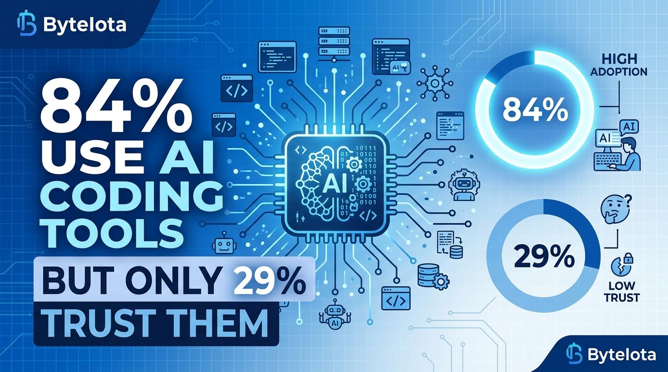 84% Use AI Coding Tools But Only 29% Trust Them | byteiota