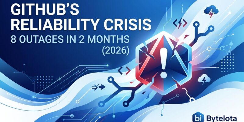 Featured image for GitHub's Reliability Crisis: 8 Outages in 2 Months (2026)