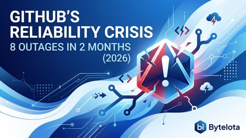 Featured image for GitHub's Reliability Crisis: 8 Outages in 2 Months (2026)
