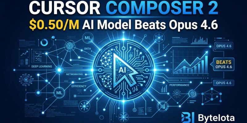 Featured image for Cursor Composer 2: $0.50/M AI Model Beats Opus 4.6
